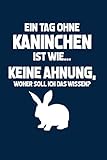 Hase: Tag ohne Kaninchen? Unmöglich!: Notizbuch / Notizheft für Kaninchen-Besitzer Kaninchen-Halter A5 (6x9in) dotted Punktraster