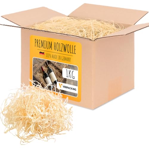 verpacking Laine de bois de sapin (quantité au choix) – Matériau de remplissage pour cadeaux et colis, décoration – Qualité premium 1 kg