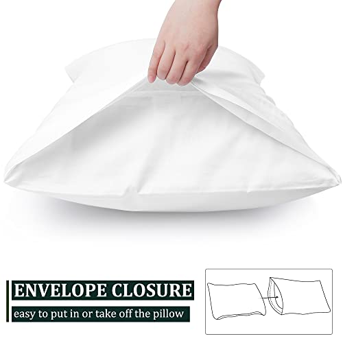 PiccoCasa Pillowcases 2 Pack, Super Soft Cotton Bed Pillow Covers with Envelope Closure, Hotel Bedroom Pillow Sham White 50x90cm - Cosy Home Interiors PiccoCasa Pillowcases 2 Pack, Super Soft Cotton Bed Pillow Covers with Envelope Closure, Hotel Bedroom Pillow Sham White 50x90cm - Image 6