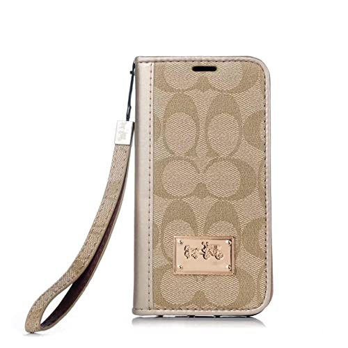 DESHCCI IPhone 16 �E�H���b�g�P�[�X�p�A�N���V�b�N���m�O�������O�W���A���[�P�[�X�A�v���~�A��PU���U�[�t���b�v�v���e�N�e�B�u�P�[�X�J�o�[�A[�J�[�h�z���_�[]��[���X�g�X�g���b�v]�t���AAPPLE IPhone 16 6.3 �C���`-Gold
