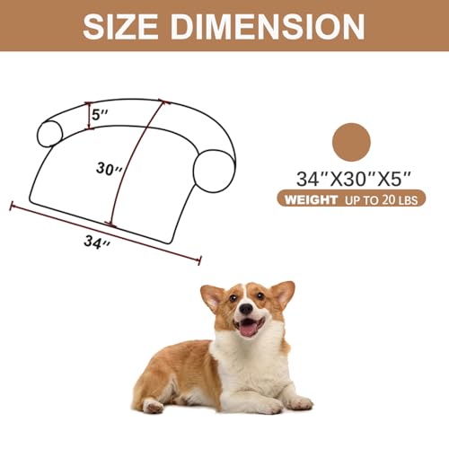 Image of Calming Dogs /Cats Bed Mats, Dog Pad Washable Removable Couch Cover, Plush Long Fur Mat for Pets, Waterproof Lining, Perfect for Small, Medium and Large Dogs and Cats (Desert Brown, 34 inchx30 inch)
