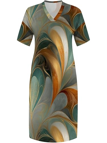 Image of SUZONANA Plus Size Dresses for Curvy Women African Print American Dress Summer Outfits Casual Loose with Pocket