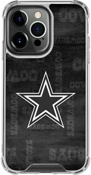 Skinit Clear Phone Case Compatible with iPhone 16 Pro Max - Officially Licensed NFL Dallas Cowboys Black & White Design
