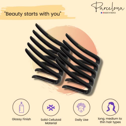 Clip para cabello Parcelona French Crab negro brillante miniatura 4