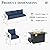 VONZOY Patio Furniture Set with Fire Pit Table, Aluminum Patio Furniture Set,Blue Outdoor Metal Sectional Sofa with Aluminum Fire Pit Table for Garden Backyard (Include Waterproof Cover)