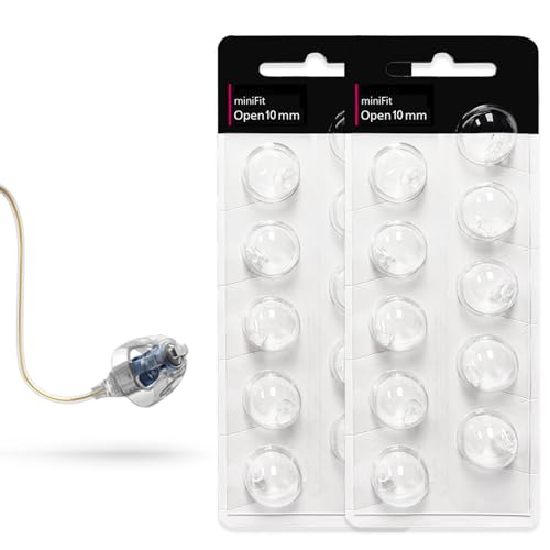 (20 Pcs) Minifit Open Domes for Oticon (10mm) – Compatible Replacement Tips for Oticon Hearing Aids, Premium Universal Domes for Oticon Hearing Aid Supplies