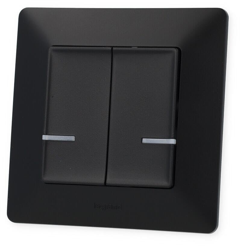 Wandsender 2-Fach Legrand connecté Netatmo double commande murale sans fil noire