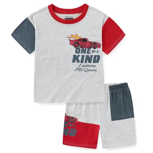 Image of Disney Cars Lightning McQueen Boys 2 Piece Short Sleeve T-Shirt and Shorts Set for Toddler and Big Kids