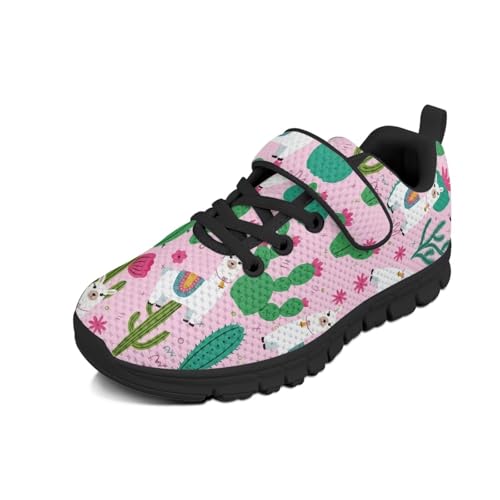 Boy Shoes Athletic Running Fashion Sneakers Walking Breathable Kids Girls Fitness Cross-Training Tennis Lightweight Shoes(Little Kid/Big Kid) Alpaca Cactus Pattern