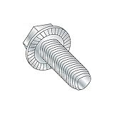 Small Parts 1212RWS Steel Thread Rolling Screw for Metal, Zinc Plated, Serrated Hex Washer Head, #12-24 Thread Size, 3/4' Length (Pack of 50)