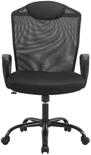 BASETBL Ergonomic Office Chair, Desk Chair with Rock Function, Height Adjustable Swivel Mesh Chair, Great for Tall People, Black