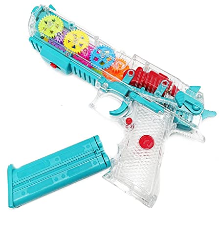 TOYMANIA AMAZING MUSICAL SUPER POWER CONCEPT TRANSPARENT COMBAT TOY GUN FOR KIDS. | WITH COLORFUL LIGHT EFFECTS AND MUSIC. | POWERFUL VIBRATION SYSTEM. | VERY UNIQUE DESIGN & COMPACT SIZE. (MULTICOLOR)