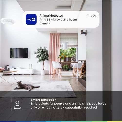 Image of myQ Indoor Plug-in Security Camera Gen 2 - 2K Smart Wi-Fi Camera with Night Vision, Baby and Pet Monitor, Motion Detection and Alerts, 2-Way Audio & App Control