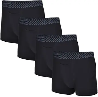Tommy John Mens Trunk 4 Underwear - Cotton Basics Boxers with Supportive Contour Pouch -Naturally Breathable Stretch Fabric