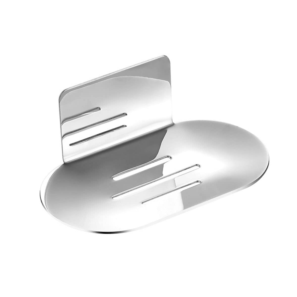 Melairy Chrome Soap Dish Stainless Steel Soap Tray Self-Adhesive Finish Without Drilling