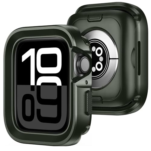 Funda Apple Watch Series 11 10 46mm carcasa de metal verde militar