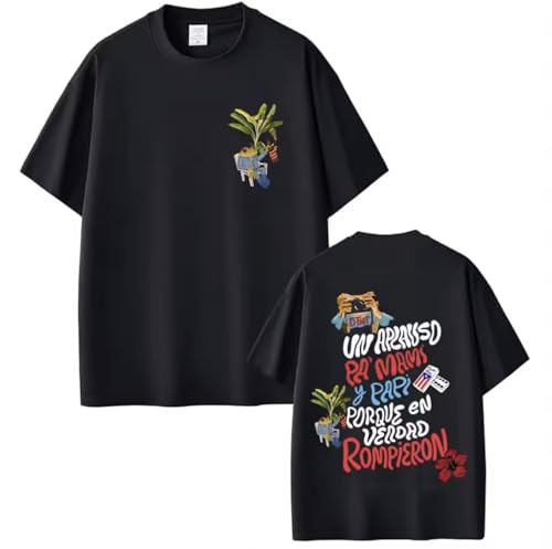 T-shirt Bad Bunny DMTF unisexe en coton blanc avec motif grenouille
