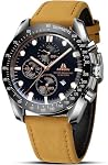 LN LENQIN Mens Watches Analog Quartz Waterproof Business Leather Date Watch | Classic analog quartz movement 30M water resistance Soft leather strap Date display Clean no-chronograph dial