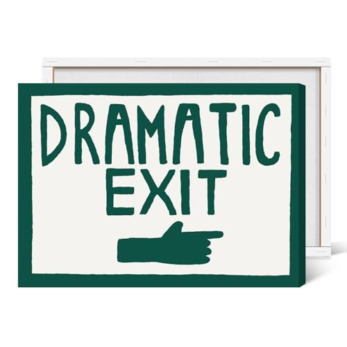 Ripiyome Dark Green Dramatic Exit Canvas Print Mid Century Modern