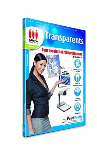 Tx Lot de 20 Films transparents pour Dossier/Rétroprojecteur A4 Blanc Cover