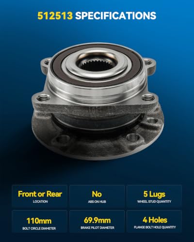 Image of PHILTOP 512513 x1 Front /Rear Wheel Bearing Hub Assembly for Jeep Cherokee