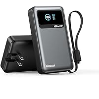 MOKiN 3-in-1 10000mAh 40W Portable Power Bank Charger with Foldable Plug & Built-in USB-C Cable