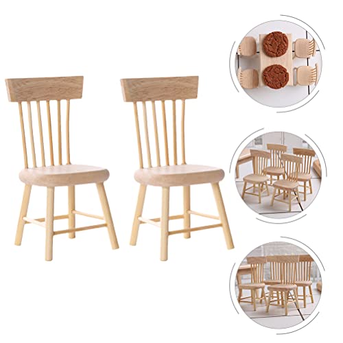 Kisangel 2 peças de miniaturas de brinquedos de cadeira em miniatura para móveis