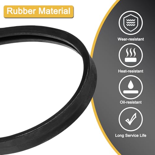 Image of Uxcell 3 Pack A42 1 /2 Classic Wrapped V-Belt, 44 inch Outside Circumference, Black, Industrial Rubber V-Belt