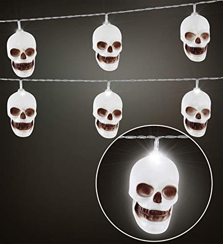 Widmann 07609 Guirlande Lumineuse Tête de Mort Mixte - Adulte, Blanc