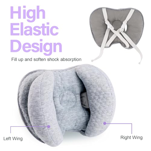 Blublu Park MPGZ-GY-UK Upgraded 2 In 1 Baby Travel Pillow, Adjustable Banana Shape Baby Neck Head Support Piloow Stroller Insert Cushion thumb #4