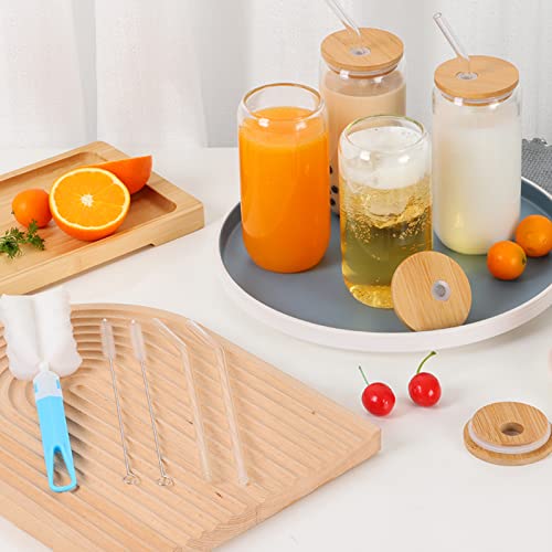 Woisut Glass Cups With Lids And Straws 4Pcs Set - 16Oz Can Shaped Drinking Glasses, Beer Glasses, Iced Coffee Cups, Cute Glass Tumbler For Smoothie, Milk Tea, Whiskey, Soda Water, Gifts For Women Men #TOP4