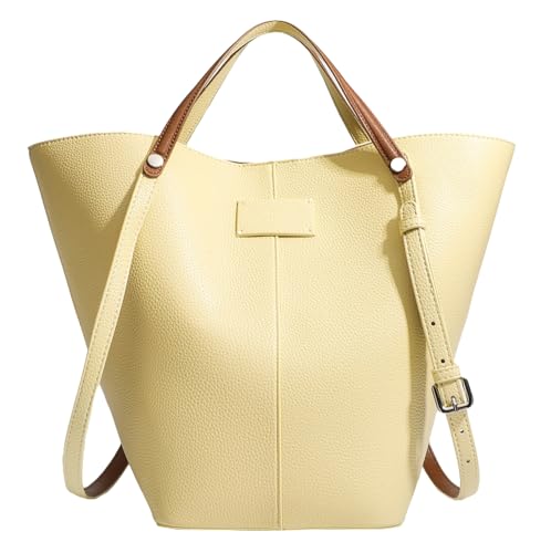 Trendy Bucket Handbag Purse for Women Large Faux Leather Shoulder Tote Bag Ladies Working Top Handle Satchels