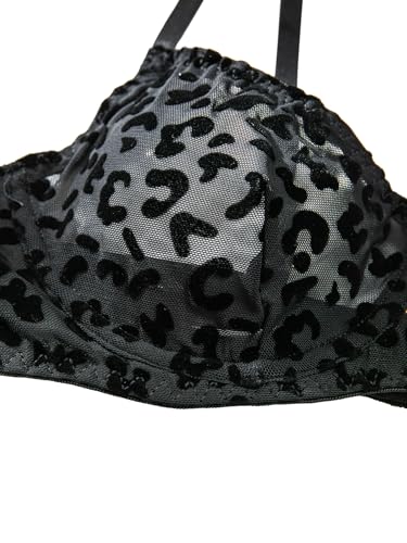 Image of Lilosy Sexy Mesh Sheer Underwire Push Up Lingerie Set Lingerie Set