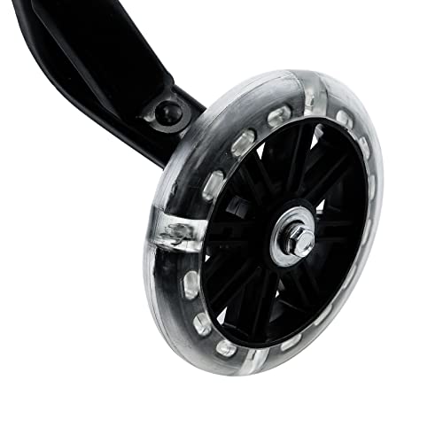 Tsnamay Pair of Bicycle Auxiliary Wheel Children\'s Bicycles Accessories for 14\",Flash Training Wheels,Black