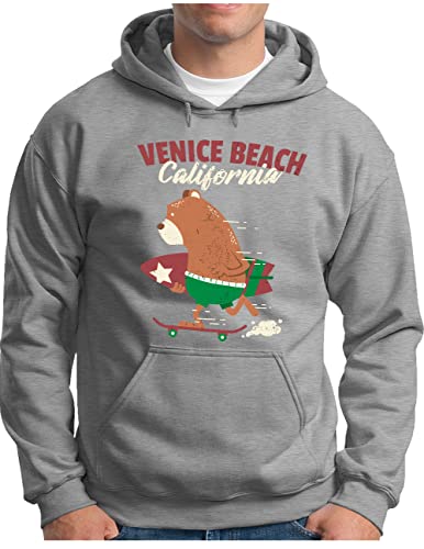 Sweat à capuche homme OM3 ample gris mélangé fini les pulls trop serrés