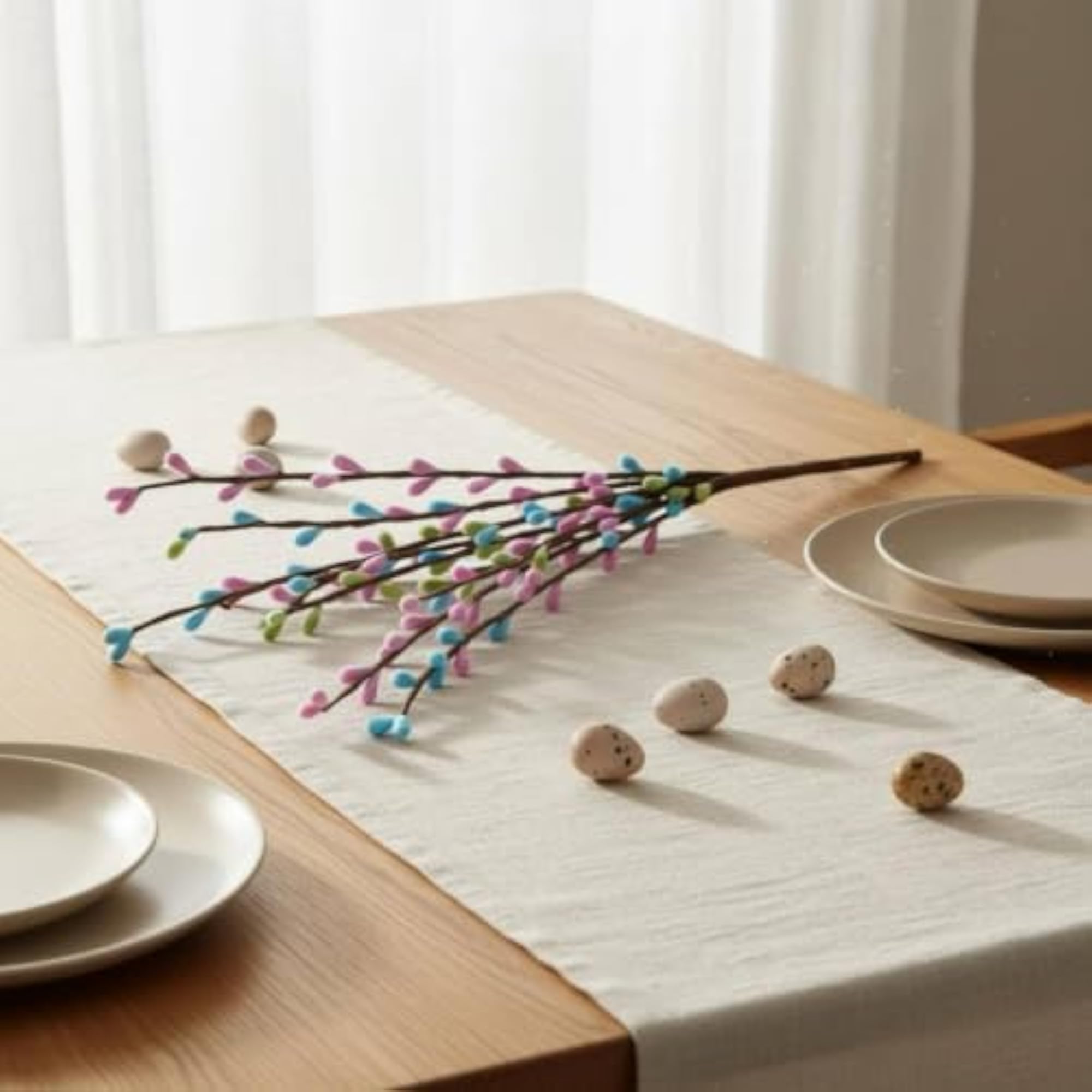 Vibrant Easter Egg Stem for DIY Projects, Handmade Colorful Fruit Stem