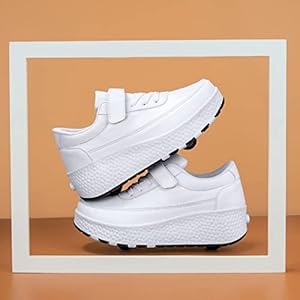 Rolschaatsen voor jongens en meisjes met 4 wielen Verstelbare skateboard schoenen voor jongeren Schoenen met wielen, Wit 29 EU