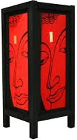 Red Buddha Face Thai Oriental Decor Gift Bedside Room Table Lamp Shades Lighting
