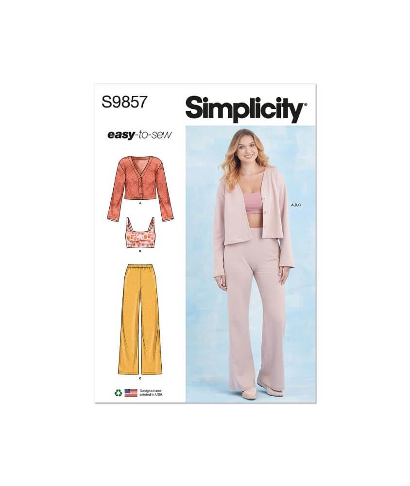 Vêtements de détente en tricot SIMPLICITY SS9857A pour femmes du XS au XXL
