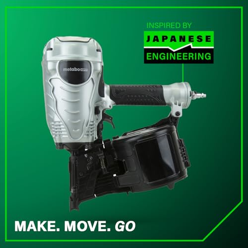 Metabo HPT Pregador de moldura de bobina pneumático de 3,5 cm até 8,5 cm com bobina agrupada de aram