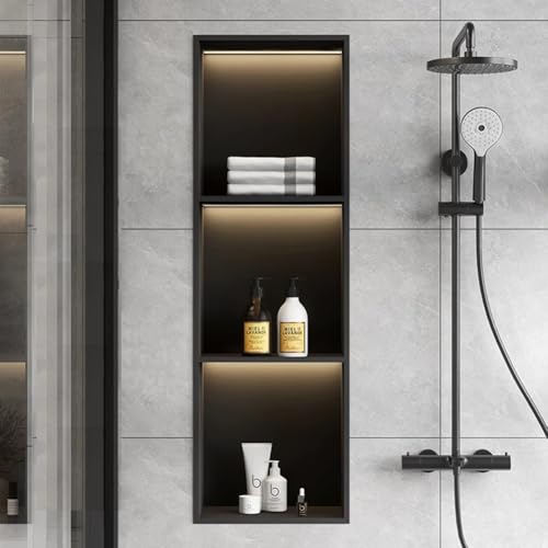 Armoire de douche LED acier inoxydable étagère de comptoir étanche - 4