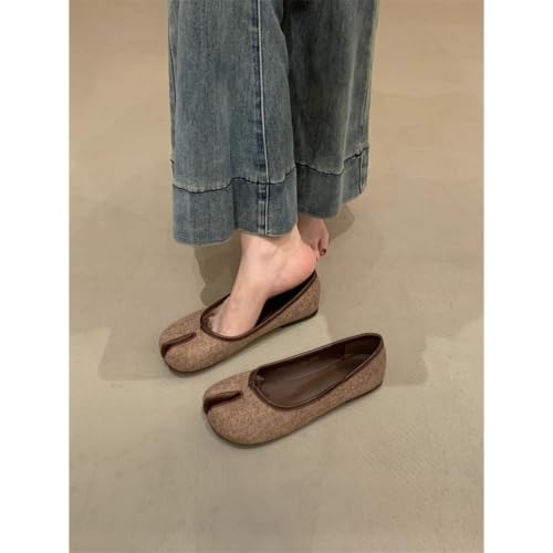Women's Cute Tabi Shoes French Style Canvas Split-Toe Slip On Ballet Flats Easy Comfort Cozy Dressy Shoes Casual Outfit3