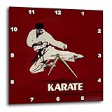 3drose Karate Wall Clock, 10 by 10-Inch