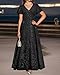 Pinup Fashion Formal Gowns and Evening Dresses Black Women Wedding Guest Prom Sparkly Elegant Party Gala Long Curvy Dress with Sleeves