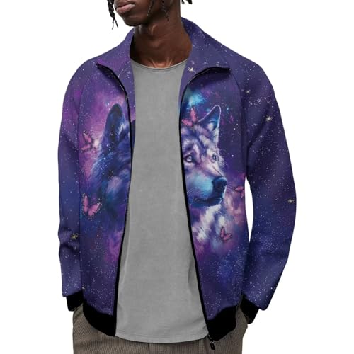 Image of Men's Lightweight Jackets Casual Full Zip Fleece Jacket Men Coats Fashion Long Sleeve Sweatshirt