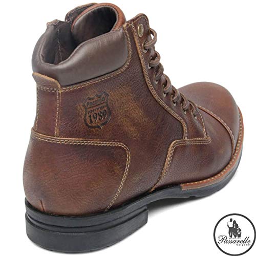 Coturno Masculino Freeway Soldier Discovey Urbano Conforto Zíperes Laterais Couro Natural 3242 - Caf