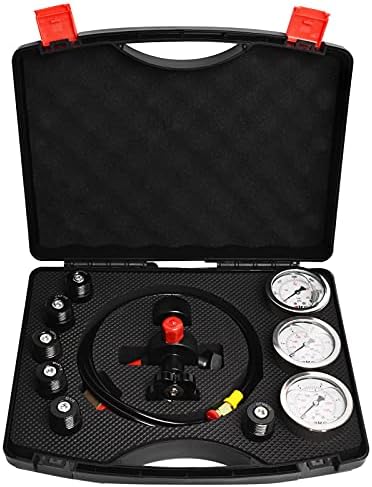 Hydraulic Nitrogen Accumulator Charging Kit, Nitrogen Fill Kit, Nitrogen Pressure Test System with 7 Couplings, 3 Gauges, and 1 Gas Hose
