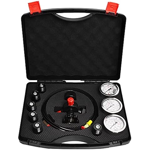 YFIXTOOL Hydraulic Nitrogen Accumulator Charging Kit, Nitrogen Fill Kit, Nitrogen Pressure Test System with 7 Couplings, 3 Gauges, and 1 Gas Hose Cover