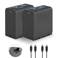NEEWER Basics 2 Stück Battery NP-F970 Ersatzakkus 7800mAh Akkus kompatibel mit Sony NP-F550 750 950 970 FX3 FX30 A7 Canon R5 Nikon Z8 Kamera Camcorder LED Monitor, 30W Typ C PD Schnellladung, TP-F970