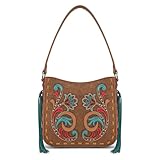 Montana West Western Embroidered Shoulder Bag for Women Vintage Floral Hobo HandBag MW1348-918BR